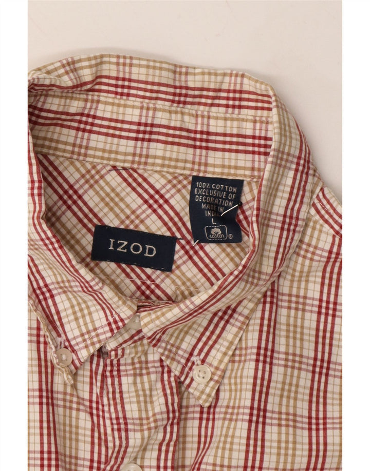 IZOD Mens Shirt Large Red Check Cotton Vintage Izod and Second-Hand Izod from Messina Hembry 