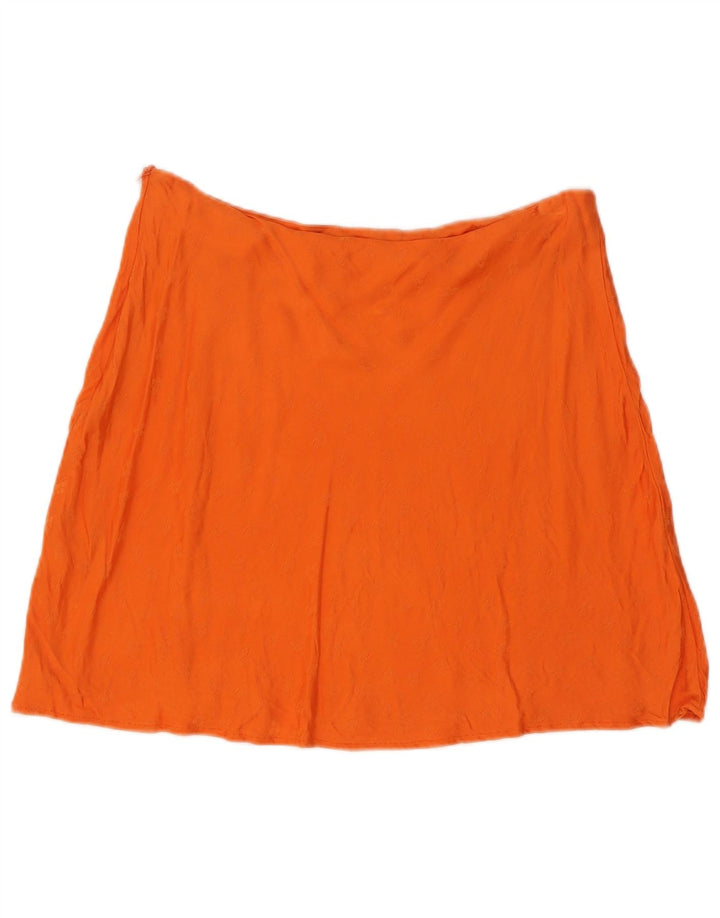 Zara Womens Mini Skirt Large W30 Orange Viscose