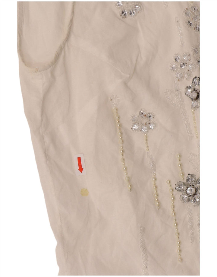 Dolce & Gabbana Womens Sleeveless Blouse Top IT 44 Medium White Designer