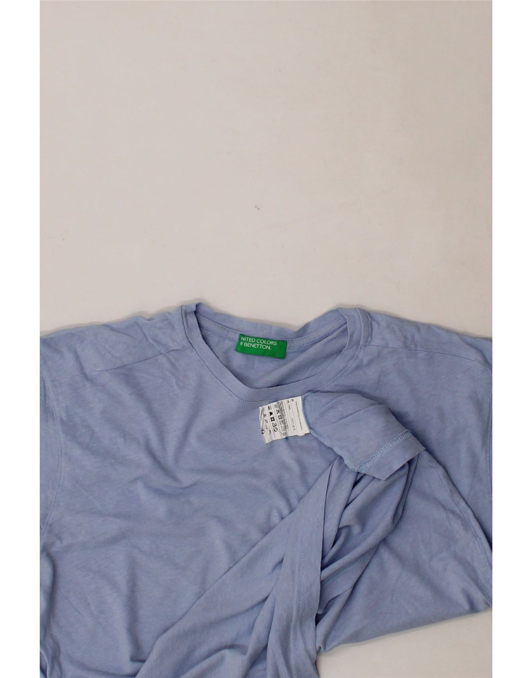 BENETTON Mens T-Shirt Top Medium Blue Cotton Vintage Benetton and Second-Hand Benetton from Messina Hembry 