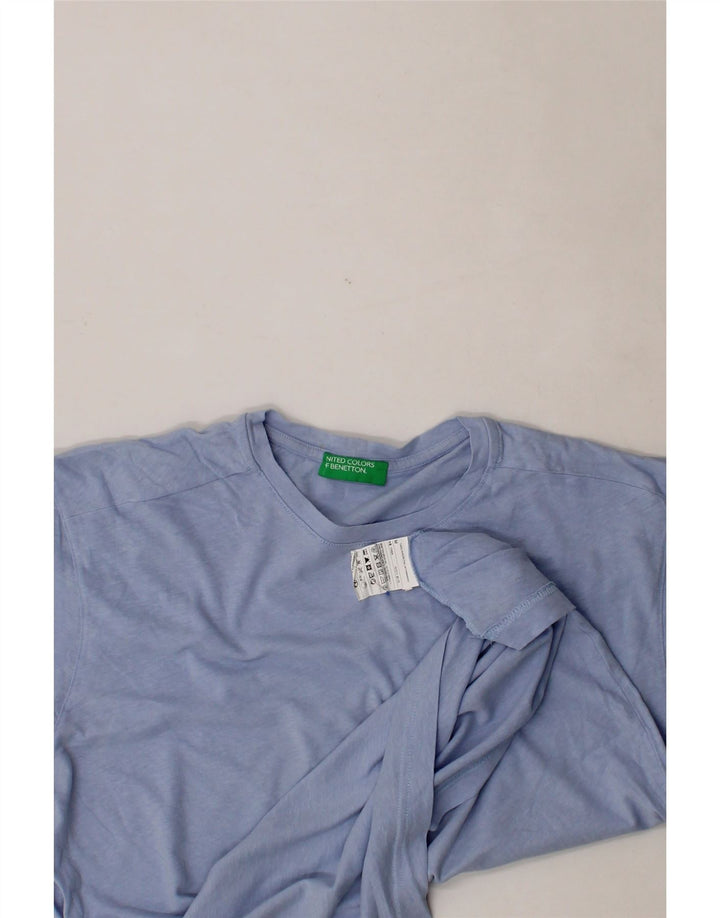BENETTON Mens T-Shirt Top Medium Blue Cotton Vintage Benetton and Second-Hand Benetton from Messina Hembry 