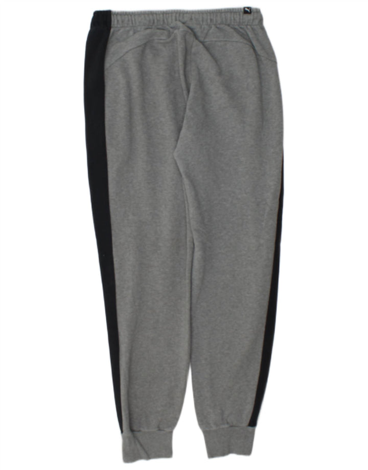 Puma Mens Graphic Tracksuit Trousers Joggers Medium Grey Colourblock