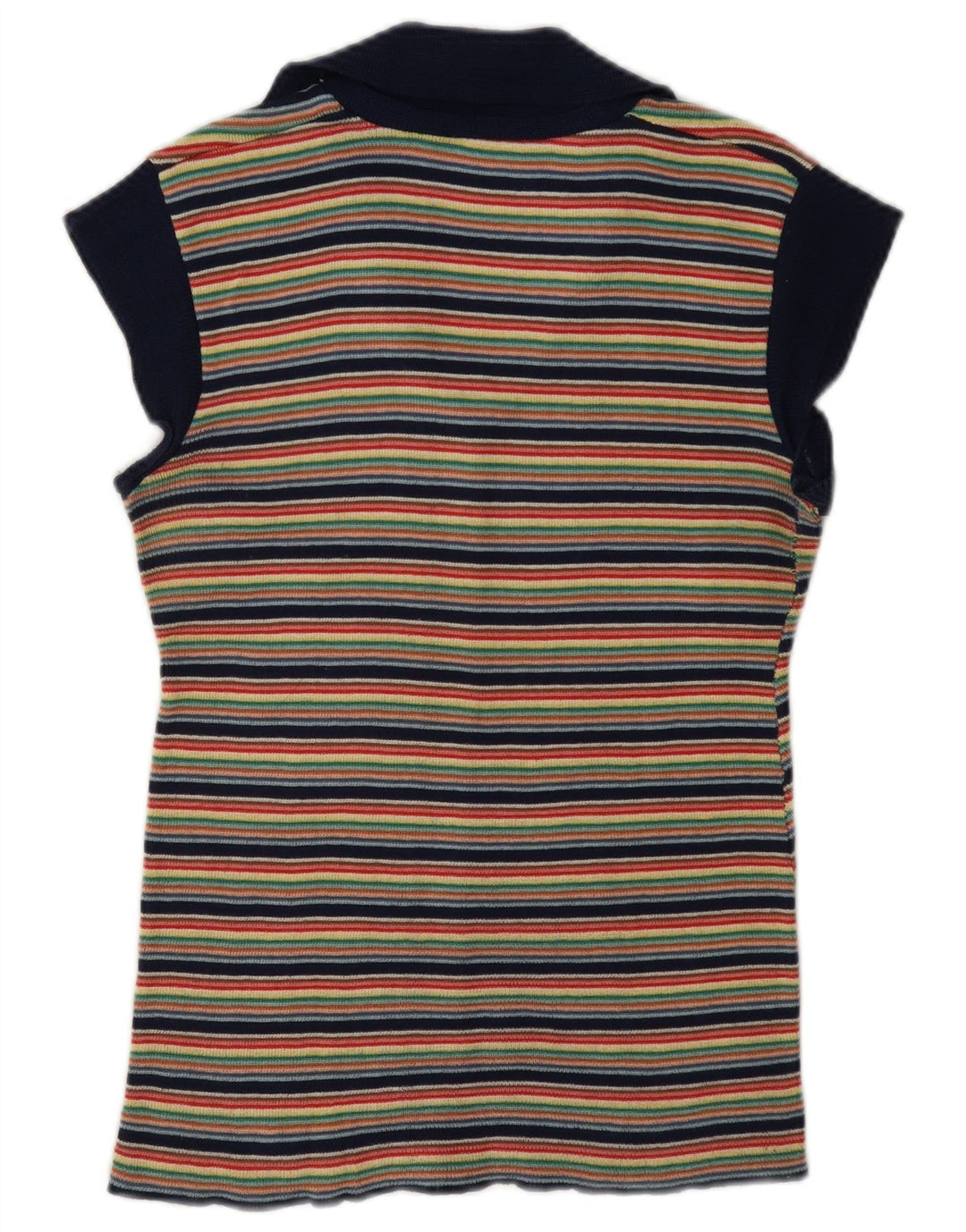 Camicetta vintage da donna in maglia top UK 12 a righe multicolori medie