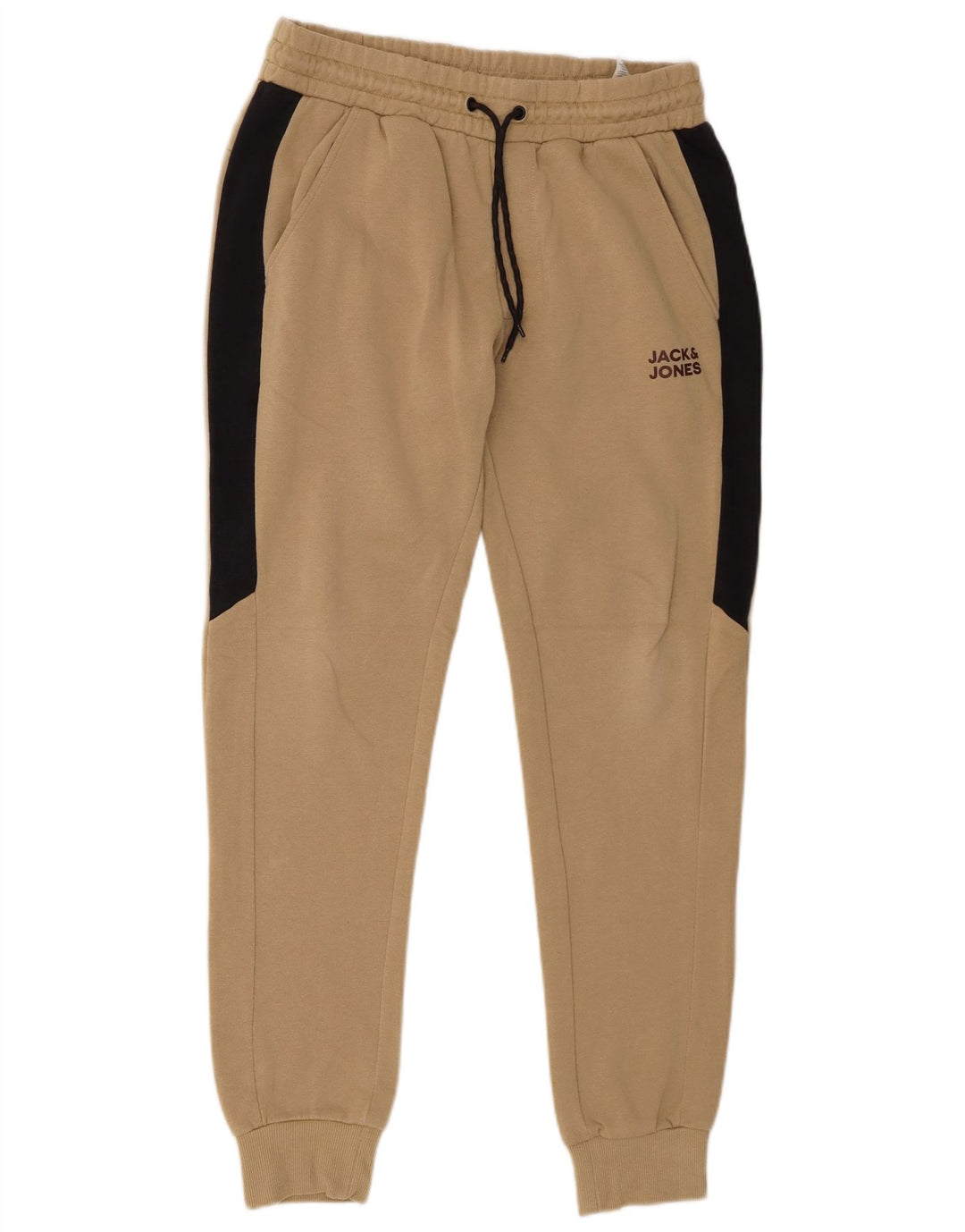 Jack & Jones Mens Tracksuit Trousers Joggers Medium Beige Colourblock