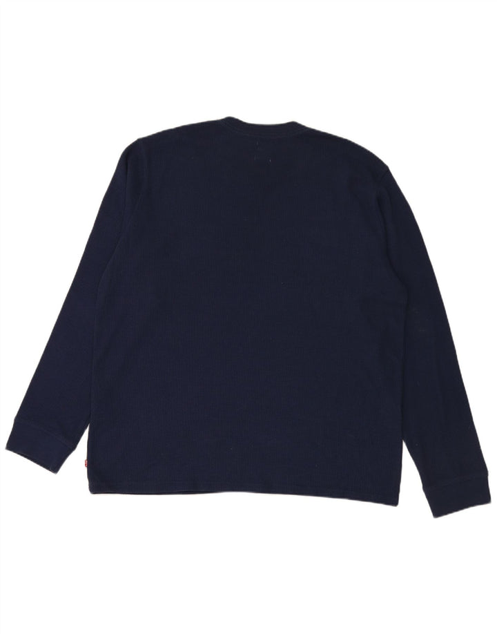 LEVI'S Mens Standard Top Long Sleeve XL Navy Blue Cotton