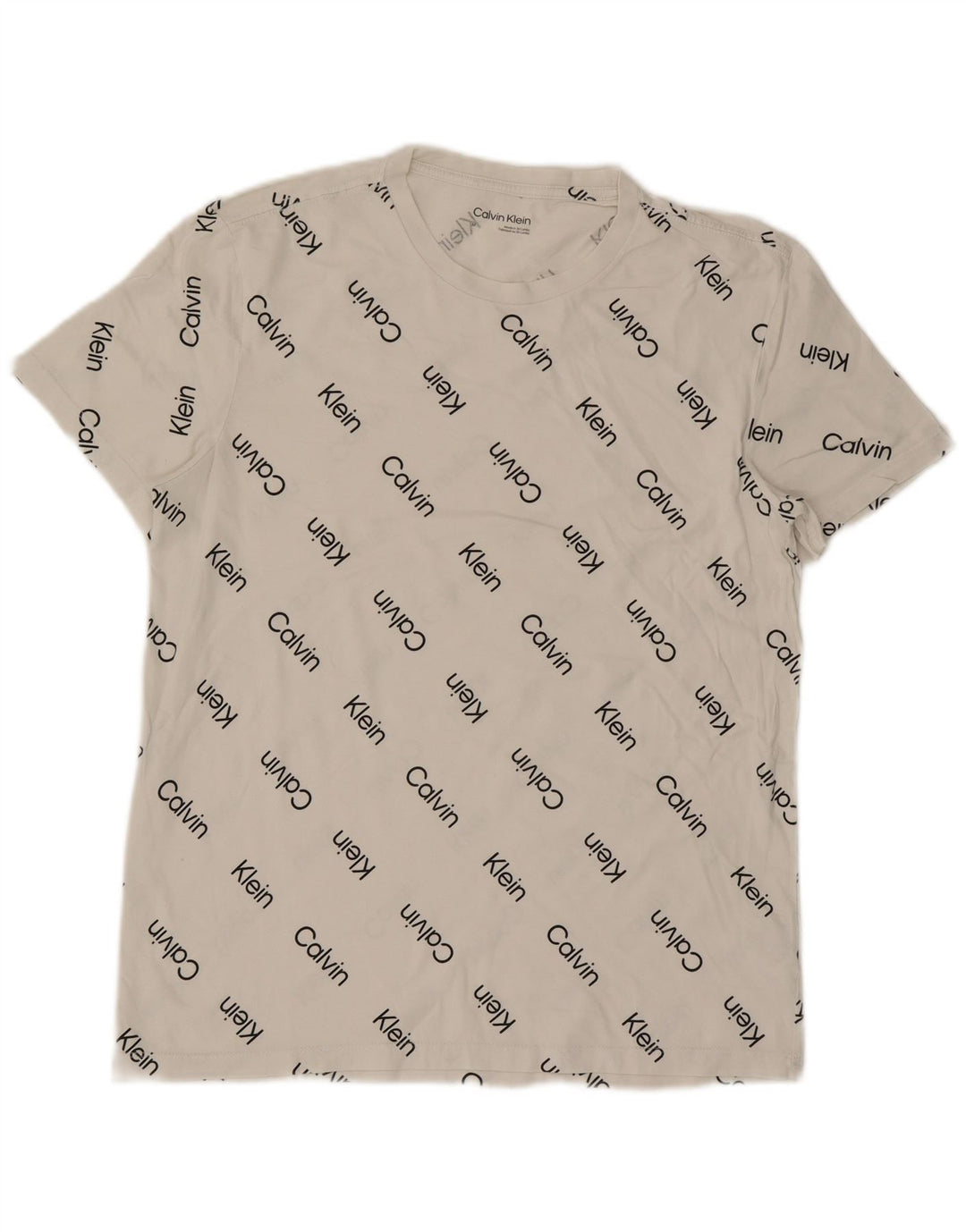 Calvin Klein Mens Graphic T-Shirt Top Medium White Cotton