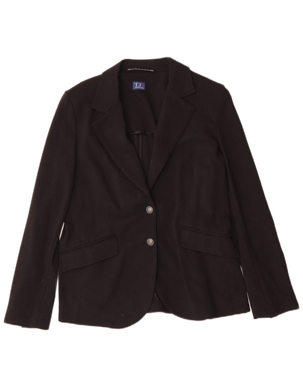 Giacca Blazer 2 Bottoni Donna Trussardi Jeans IT 46 Large Nera in Viscosa