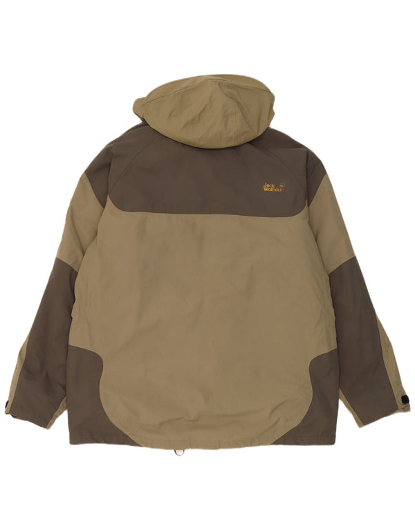 Jack Wolfskin Ανδρικό μπουφάν με κουκούλα αντιανεμικό UK 44 XL Χακί Colourblock