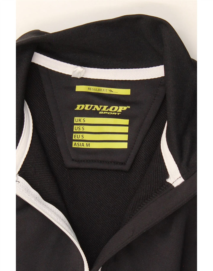 DUNLOP Mens Regular Fit Zip Neck Sweatshirt Jumper Small Black Polyester Vintage Dunlop and Second-Hand Dunlop from Messina Hembry 