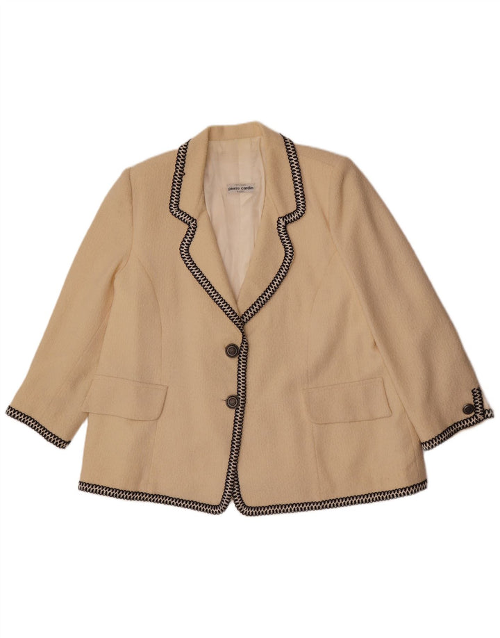 Pierre Cardin Veste blazer à 2 boutons pour femme UK 14 Large Beige