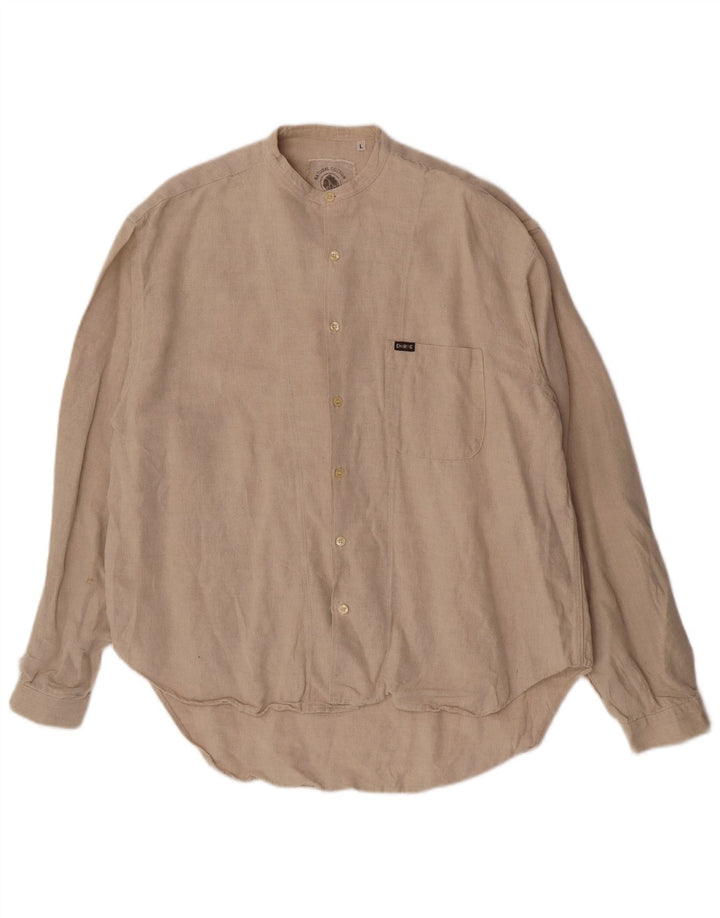 Energie Herrenhemd Large Beige Leinen