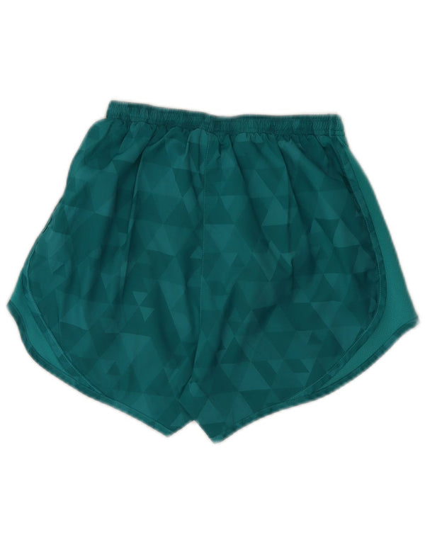 Nike Damen Dri Fit Sport Shorts UK 4 XS Türkis Geometrisches Polyester