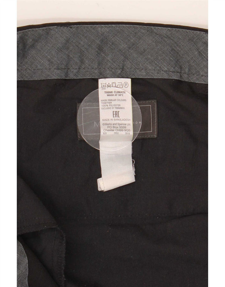 Marks & Spencer Mens Straight Suit Trousers W40 L29 Black Polyester