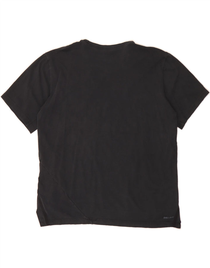 NIKE Mens Dri Fit Graphic T-Shirt Top Medium Black Cotton Vintage Nike and Second-Hand Nike from Messina Hembry 