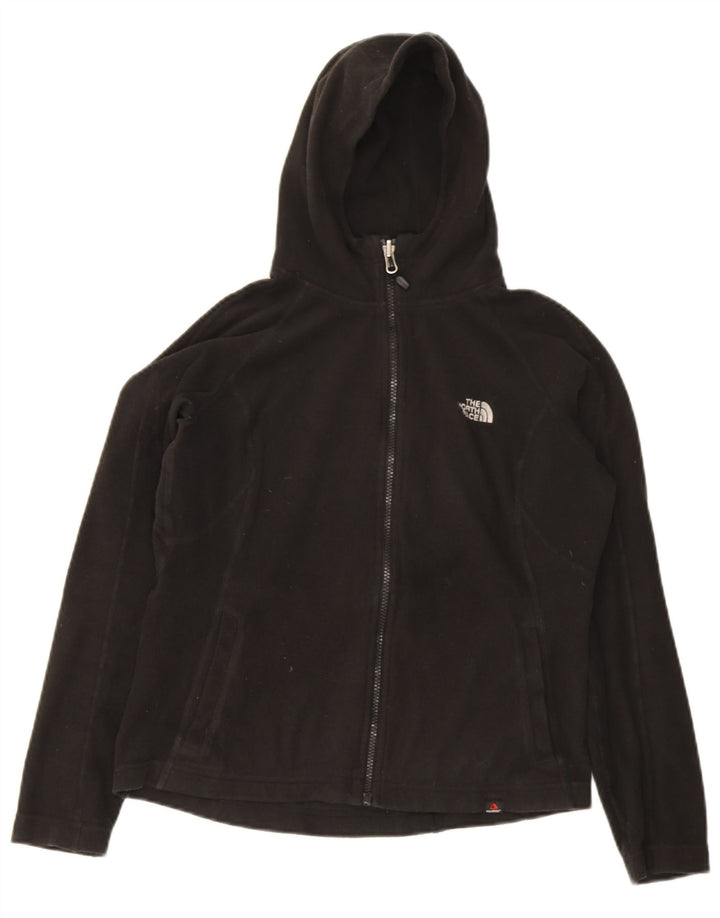 The North Face Womens Hooded Fleece Jacket UK 12 Medium Black Polyester