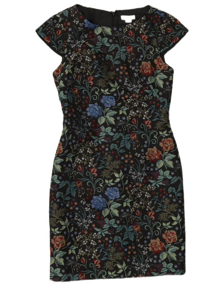MONSOON Robe fourreau pour femme UK 8 Petit Noir Floral Polyester