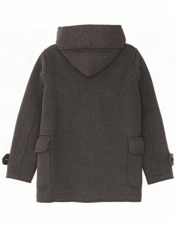 Casaco corta-vento masculino Zara com capuz duplo e trespassado Reino Unido 38 lã cinza médio