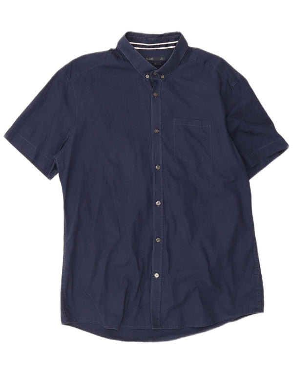 Jules Chemise Slim Fit à Manches Courtes pour Homme Taille 43/44 Large Bleu Marine