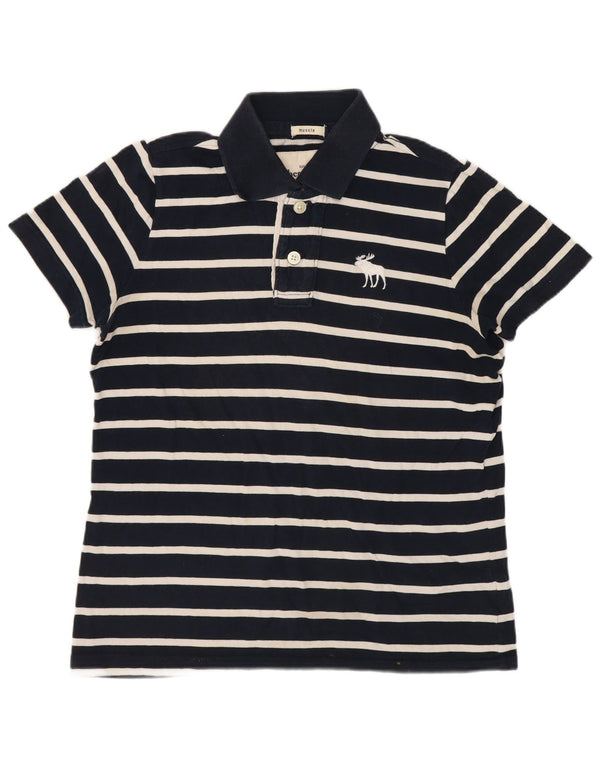 Abercrombie & Fitch Boys Muscle Polo Shirt 13-14 Years Large Navy Blue