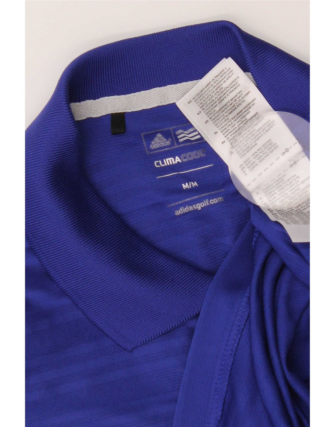 Polo Adidas Climacool da uomo in poliestere gessato blu medio
