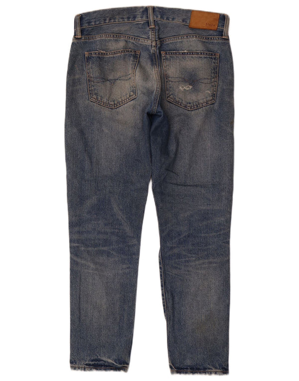 Polo Ralph Lauren Damen Waverly Distressed Cropped Jeans W26 L28 Blau