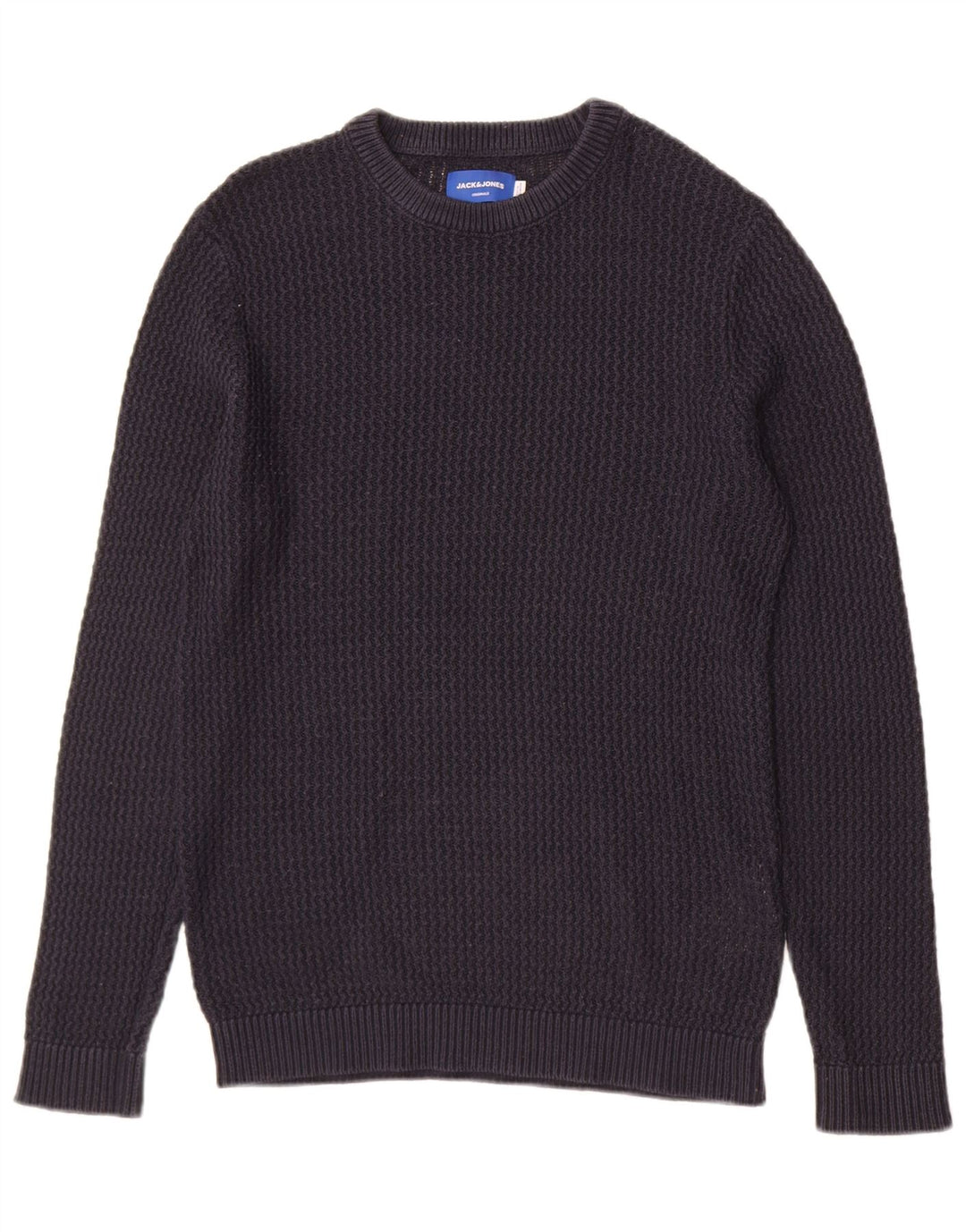 Jack & Jones Mens Crew Neck Jumper Sweater Medium Navy Blue Acrylic