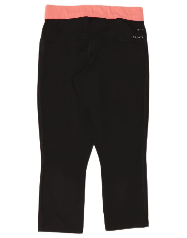 Nike Womens Dri Fit Capri Leggings UK 10 Small  Black Polyester