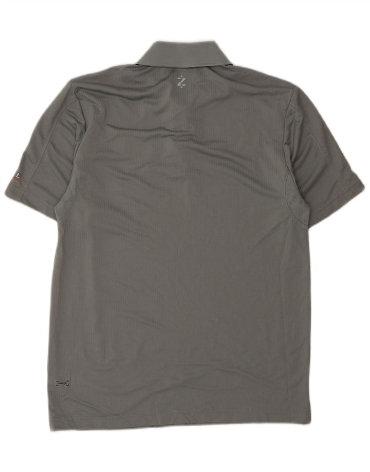 Izod Mens Polo Shirt Small Grey Polyester
