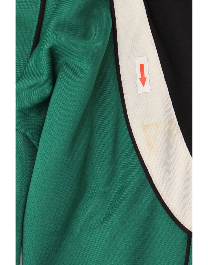 Saller Mens Graphic Tracksuit Top Jacket Large Green Colourblock Polyester