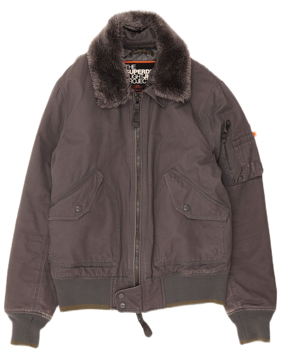 Giubbotto bomber da donna Superdry UK 18 XL cotone grigio