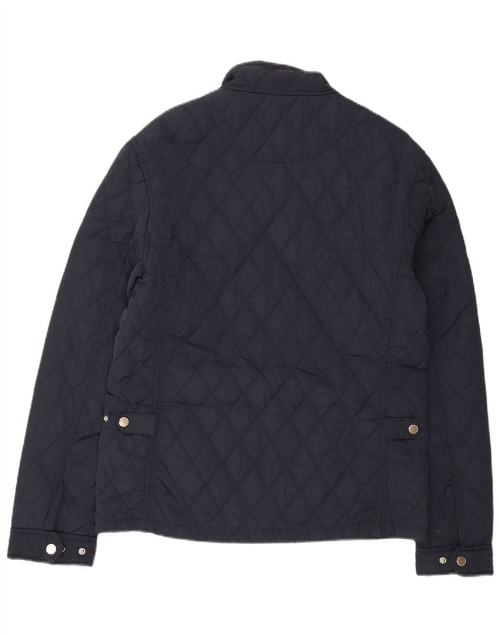 Zara Herre Quiltet jakke UK 40 Large Navy Blue Polyester