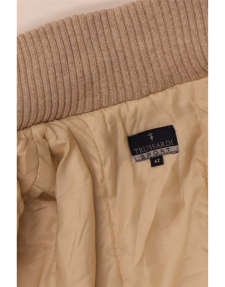 Trussardi Jeans Womens Padded Coat IT 42 Medium Beige