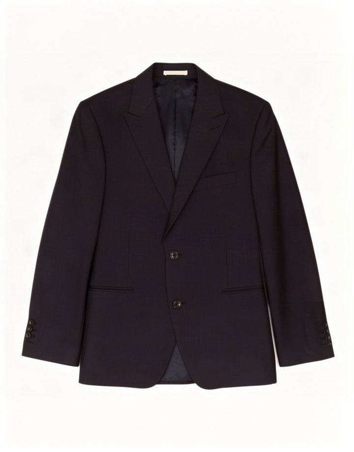 Marks & Spencer Mens 2 Button Blazer Jacket UK 38 Medium Navy Blue Wool