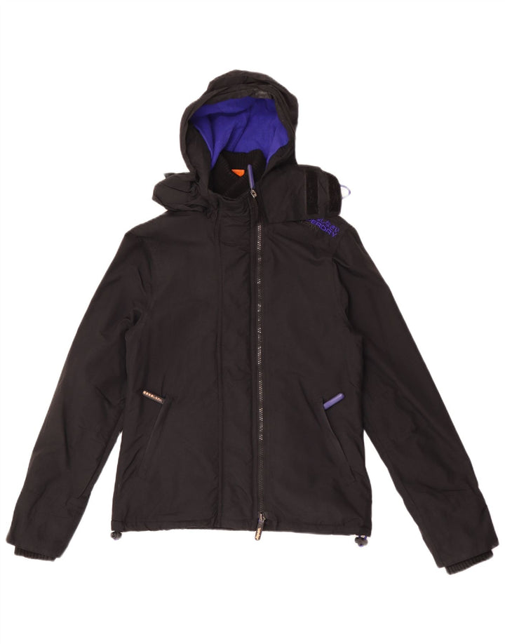 Superdry Womens Graphic Windbreaker Jacket UK 10 Small Black