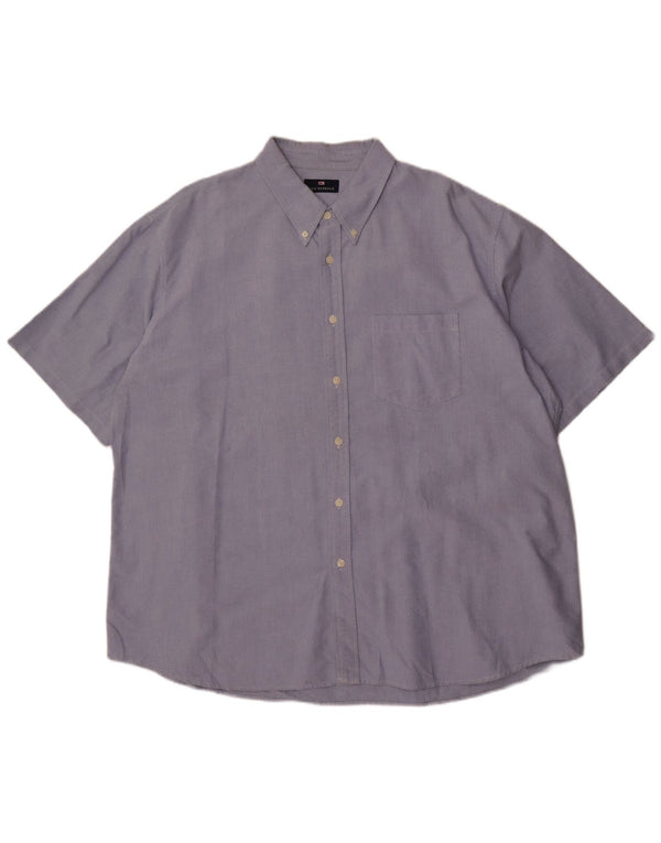 Marks & Spencer Mens Short Sleeve Shirt 2XL Blue Cotton