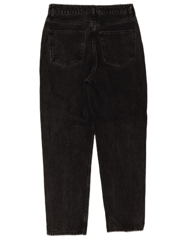 Zara Womens High Rise Tapered Jeans EU 40 Medium W30 L27 Black Flecked