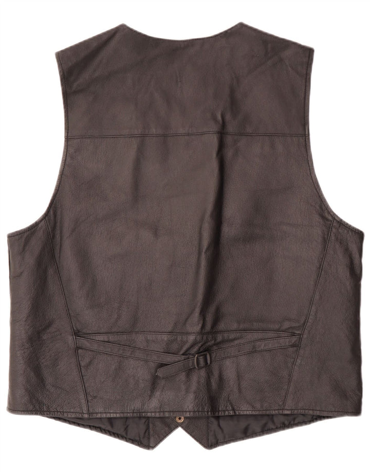 Wilda Herren Lederweste 2XL Schwarzes Leder