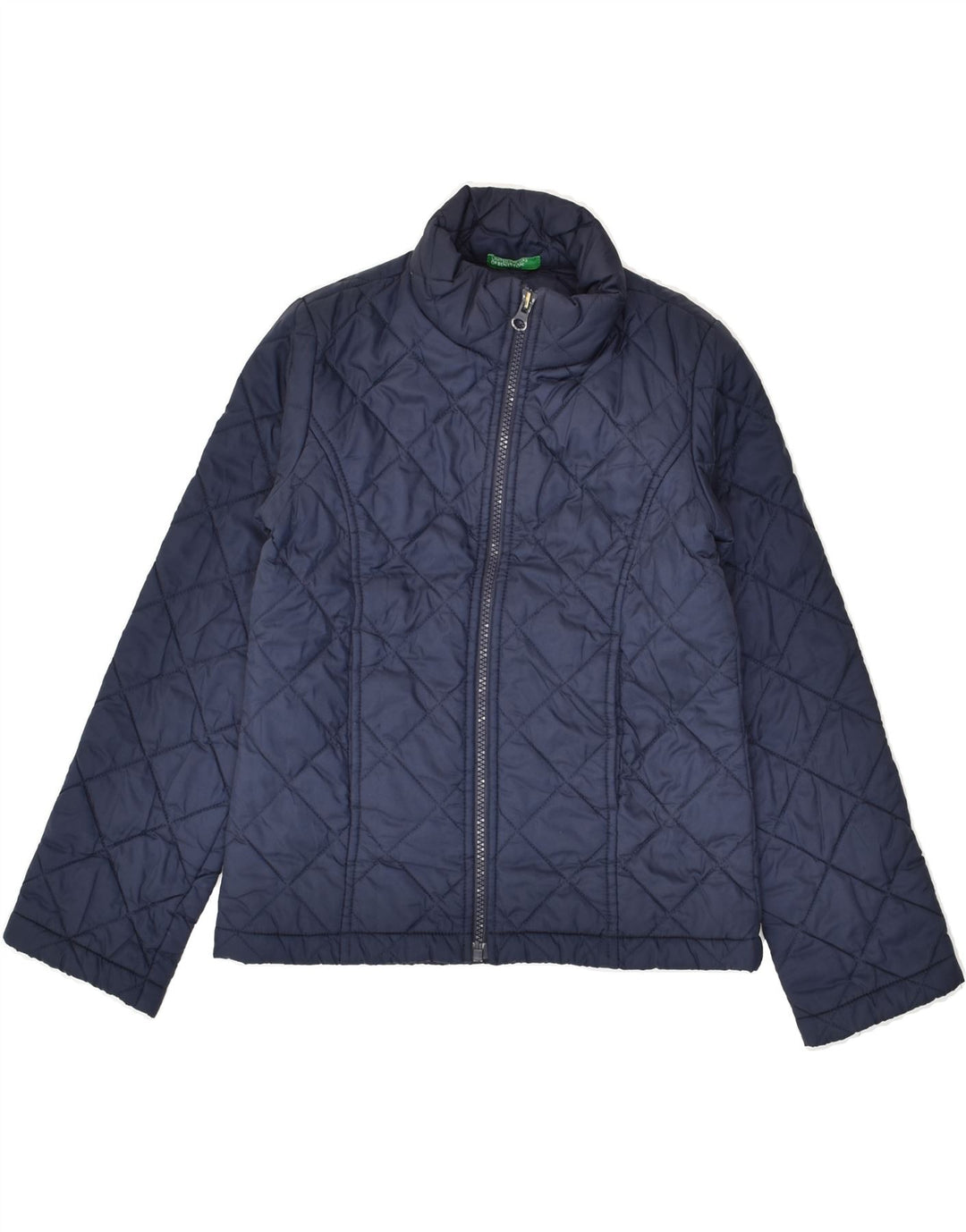 BENETTON Boys Quilted Jacket 7-8 Years Medium Navy Blue Polyester | Vintage Benetton | Thrift | Second-Hand Benetton | Used Clothing | Messina Hembry 
