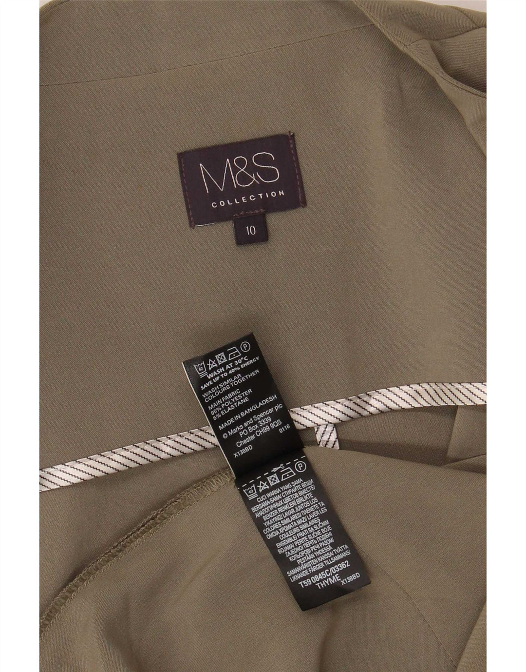 Marks & Spencer Womens Cardigan Top UK 10 Small Khaki Polyester