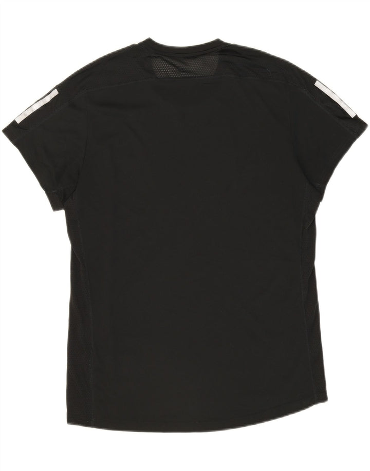 ADIDAS Mens T-Shirt Top Medium Black Polyester Vintage Adidas and Second-Hand Adidas from Messina Hembry 