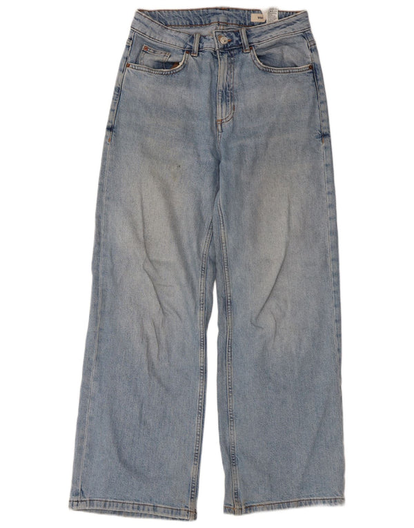 Marks & Spencer Damen-Jeans mit weitem Bein, UK 10, Größe S, W30, L28, Blau, Baumwolle