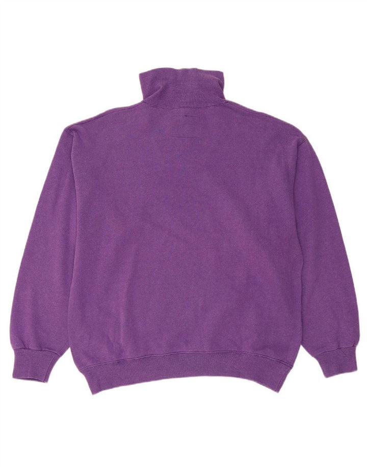 CHAMPION Mens Zip Neck Sweatshirt Jumper Medium Purple Cotton Vintage Champion and Second-Hand Champion from Messina Hembry 