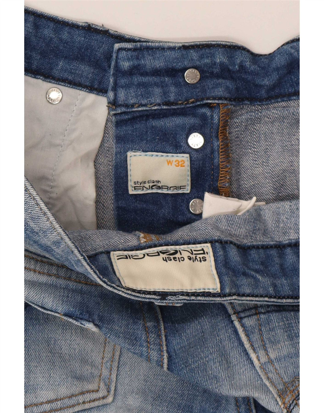 Energie Mens Denim Shorts W32 Medium Blue Cotton