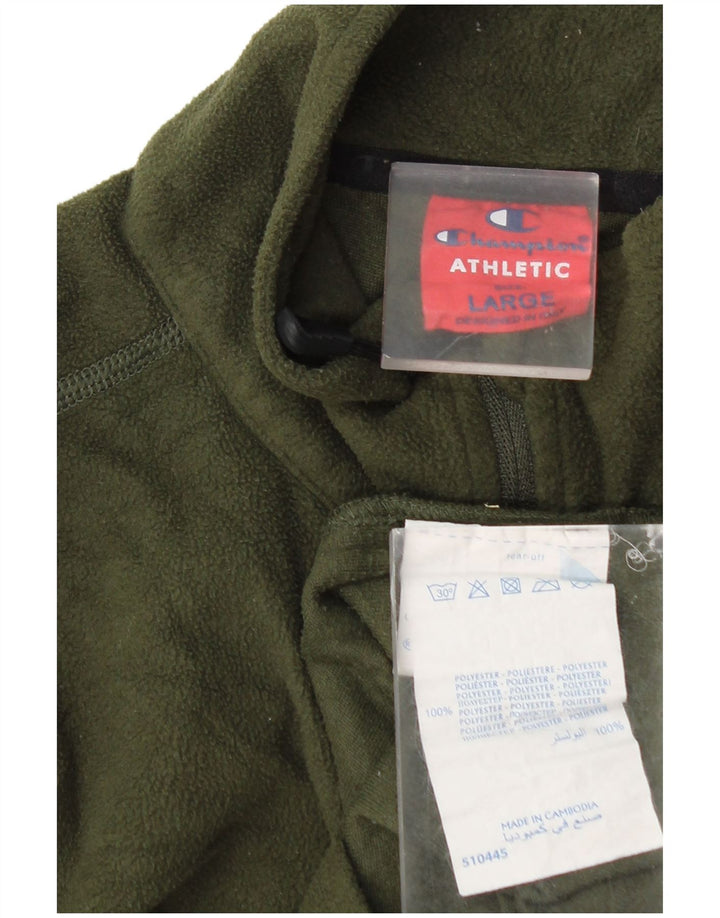 Champion Herren-Fleecepullover mit Reißverschluss am Hals, groß, Khaki, Polyester