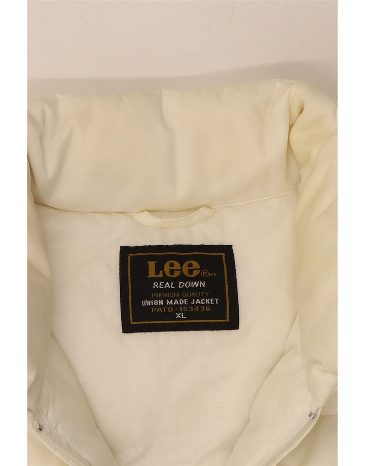 LEE Mens Padded Gilet UK 42 XL White Nylon Vintage Lee and Second-Hand Lee from Messina Hembry 