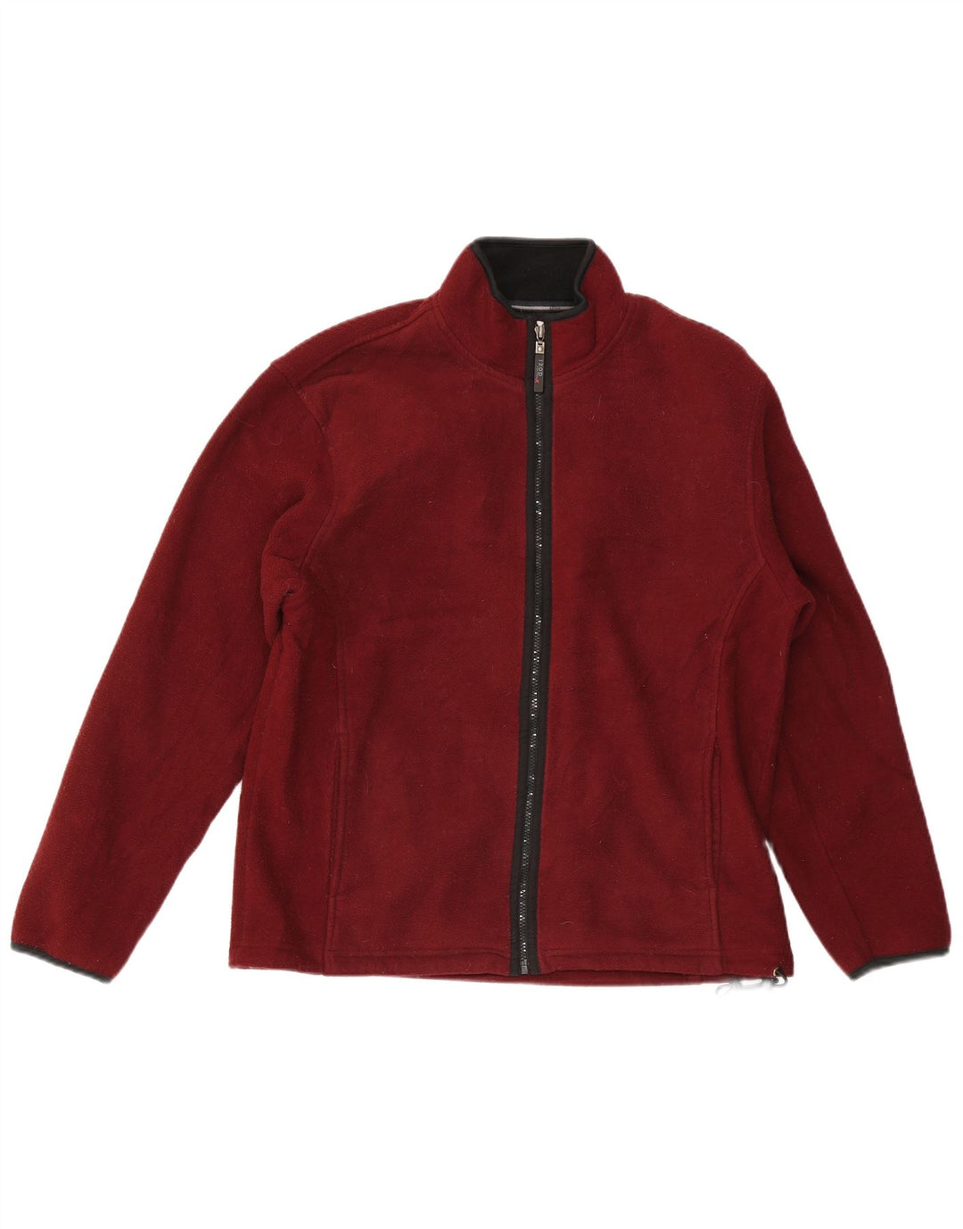 Izod Mens Fleece Jacket Medium Burgundy Polyester