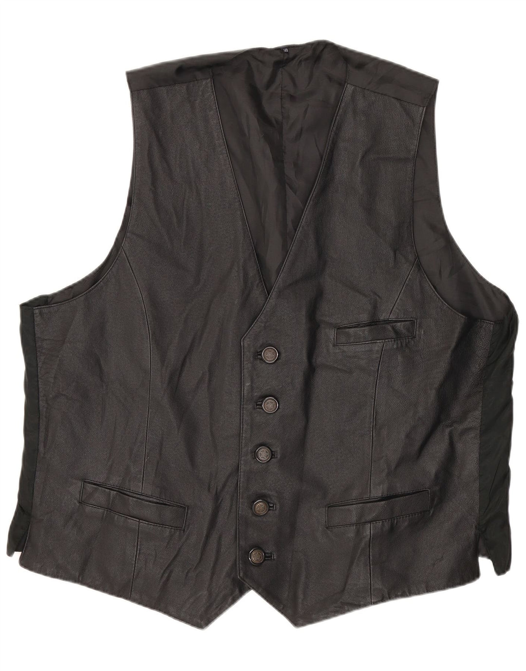 Vintage herre lædervest medium sort
