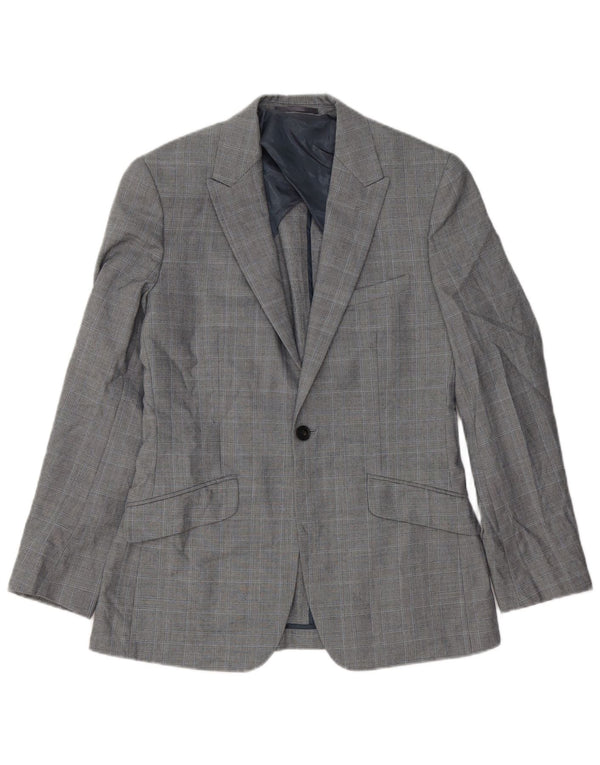Jachetă blazer pentru bărbați Reiss cu 1 nasture UK 36, gri mic, carouri