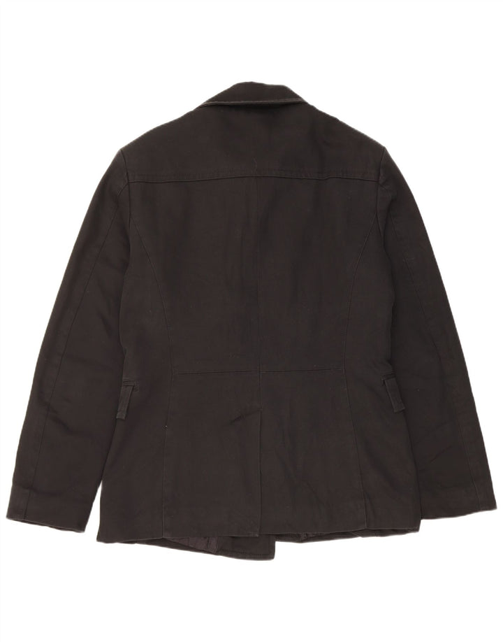 Bikkembergs Womens Double Breasted Blazer Jacket IT 50 XL Black Cotton