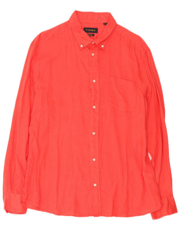 Camicia Uomo Piombo XL Lino Rosso